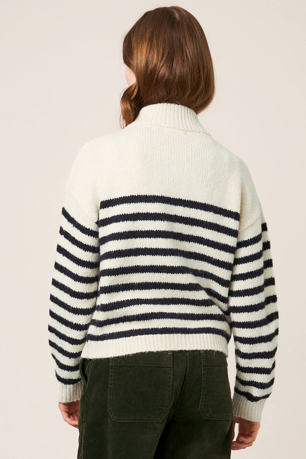 White Stuff 439580 Ivory Bonnie Navy Stripe Cardigan - Shirley Allum Boutique