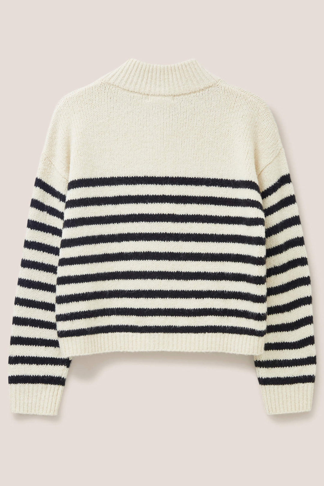 White Stuff 439580 Ivory Bonnie Navy Stripe Cardigan - Shirley Allum Boutique