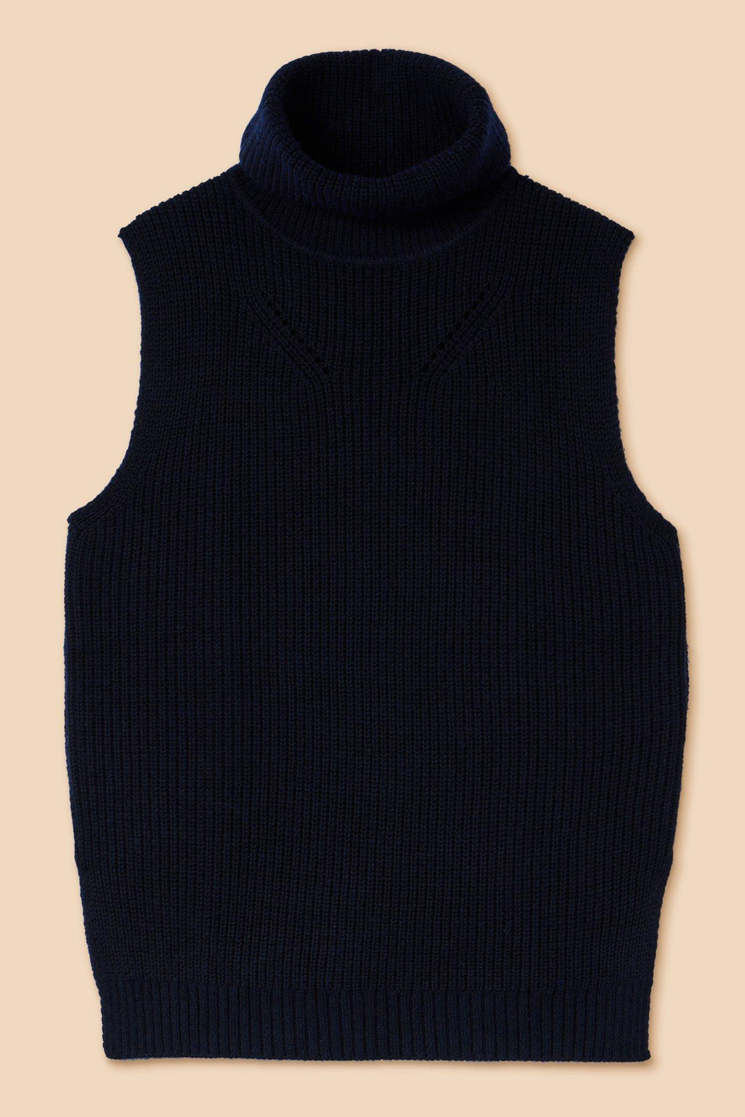 White Stuff 440324 Trixie French Navy Roll Neck Tabard Tank Top - Shirley Allum Boutique