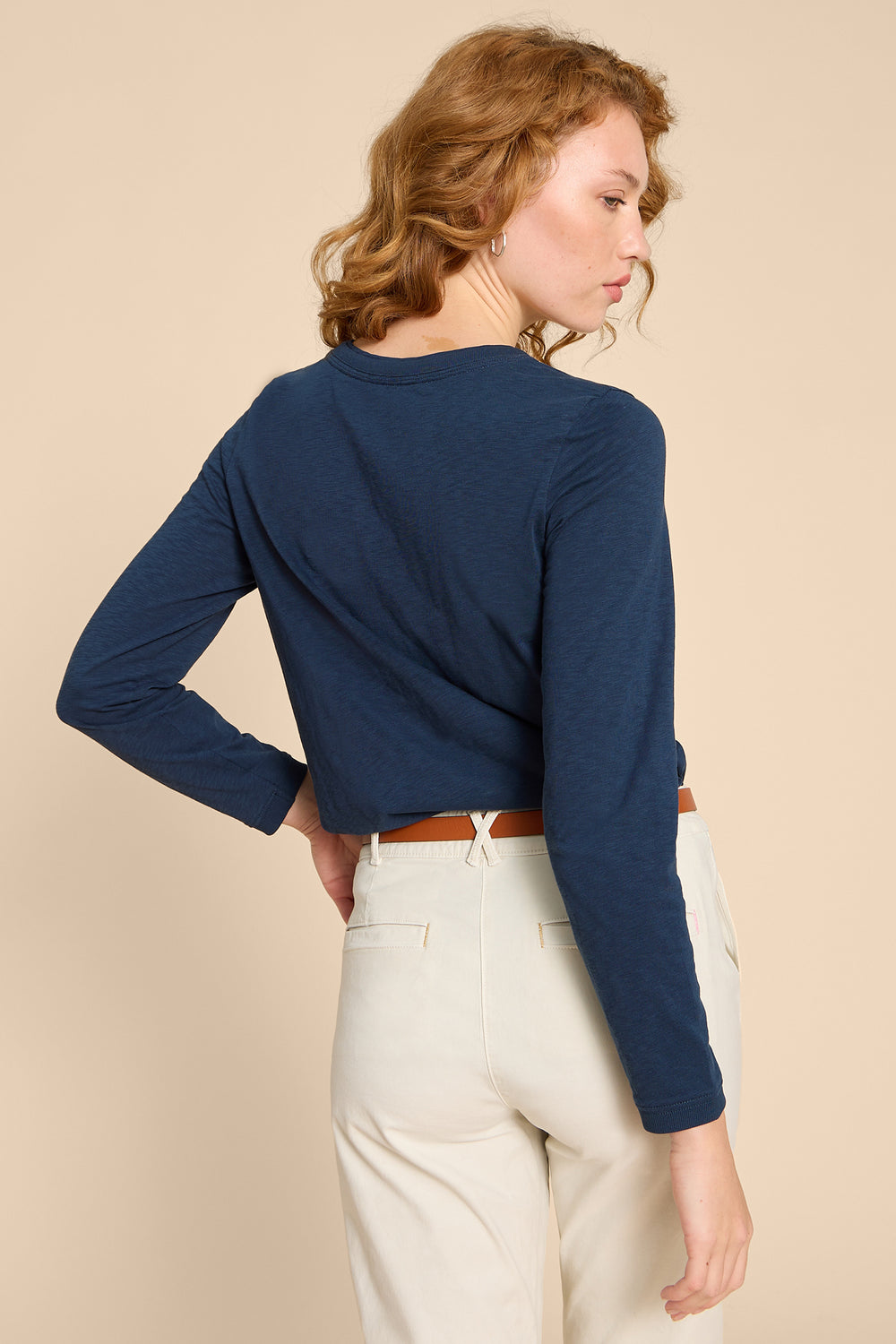 White Stuff 440353 Clara Dark Navy Long Sleeve T-Shirt - Shirley Allum Boutique