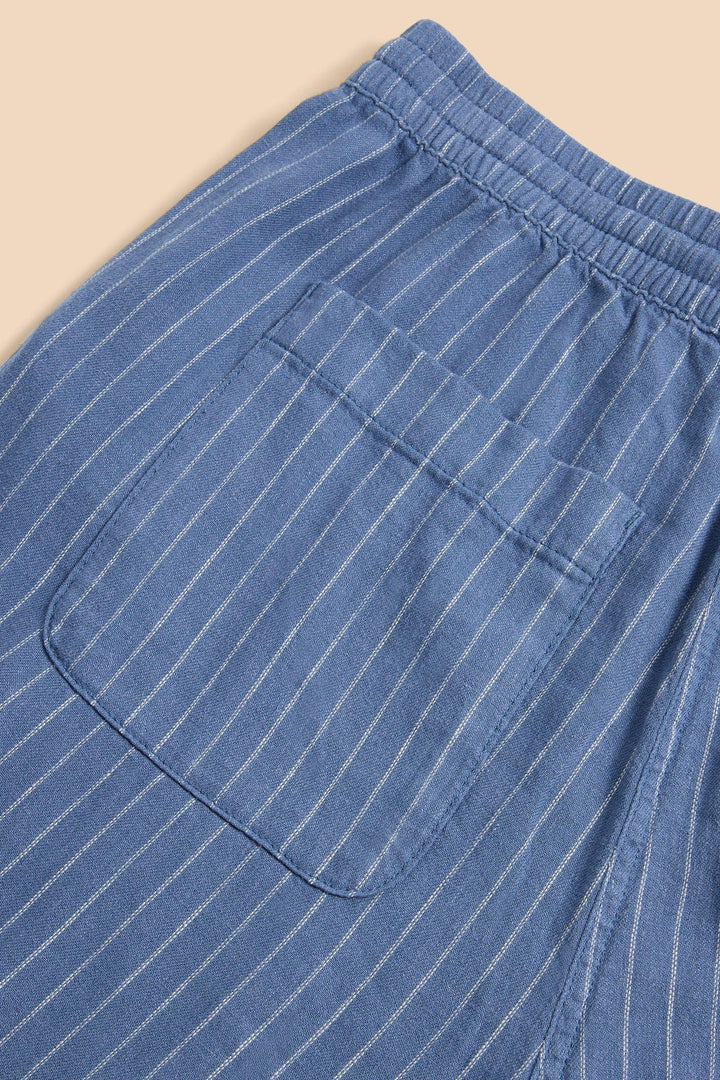 White Stuff 440433 Elle Blue Striped Linen Blend Trousers - Shirley Allum Boutique