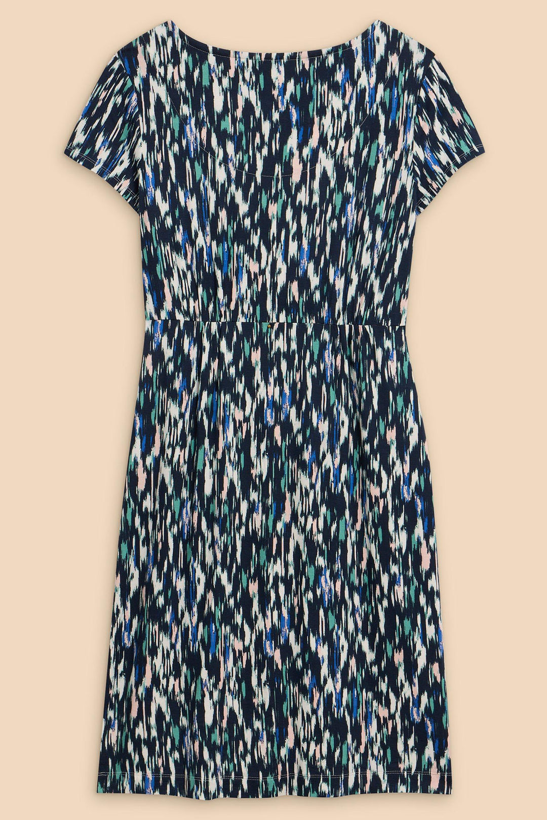 White Stuff 440474 Tallie Ecovero Navy Multi Jersey Dress - Shirley Allum Boutique