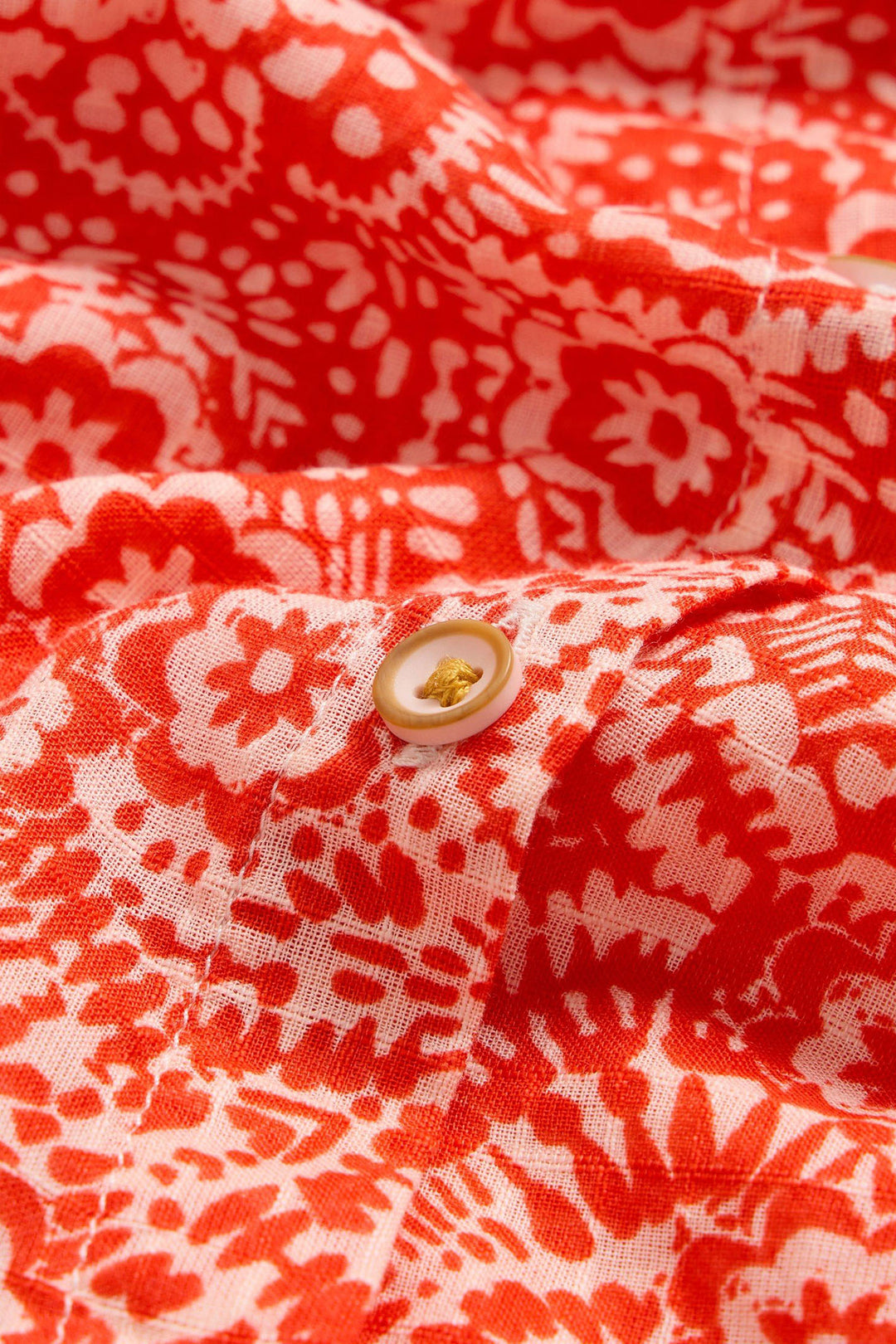 White Stuff 440875 Ellie Orange Print Organic Cotton Shirt - Shirley Allum Boutique