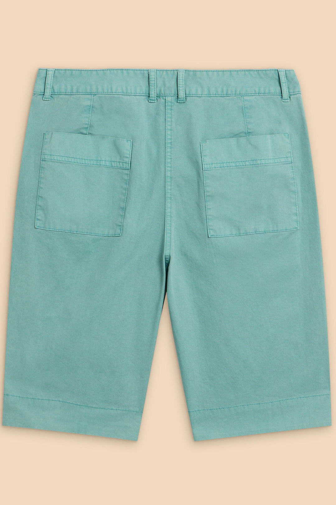 White Stuff 440946 Hayley Mid Teal Organic Chino Shorts - Shirley Allum Boutique