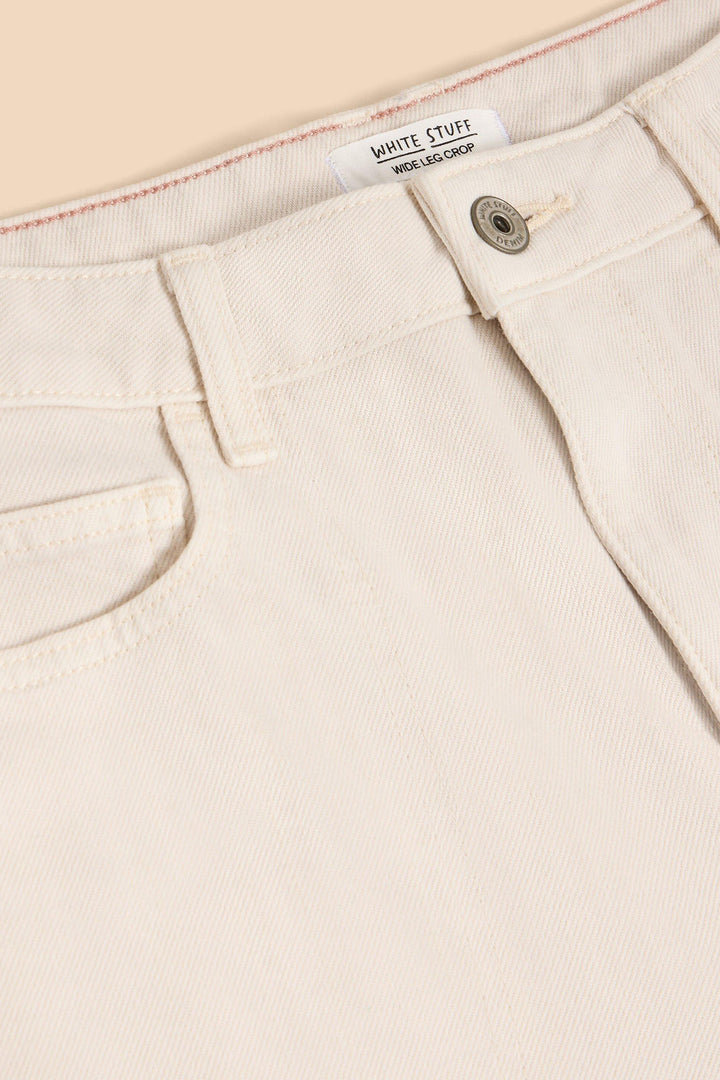 White Stuff 440997 Tia Natural White Wide Leg Cropped Jeans - Shirley Allum Boutique