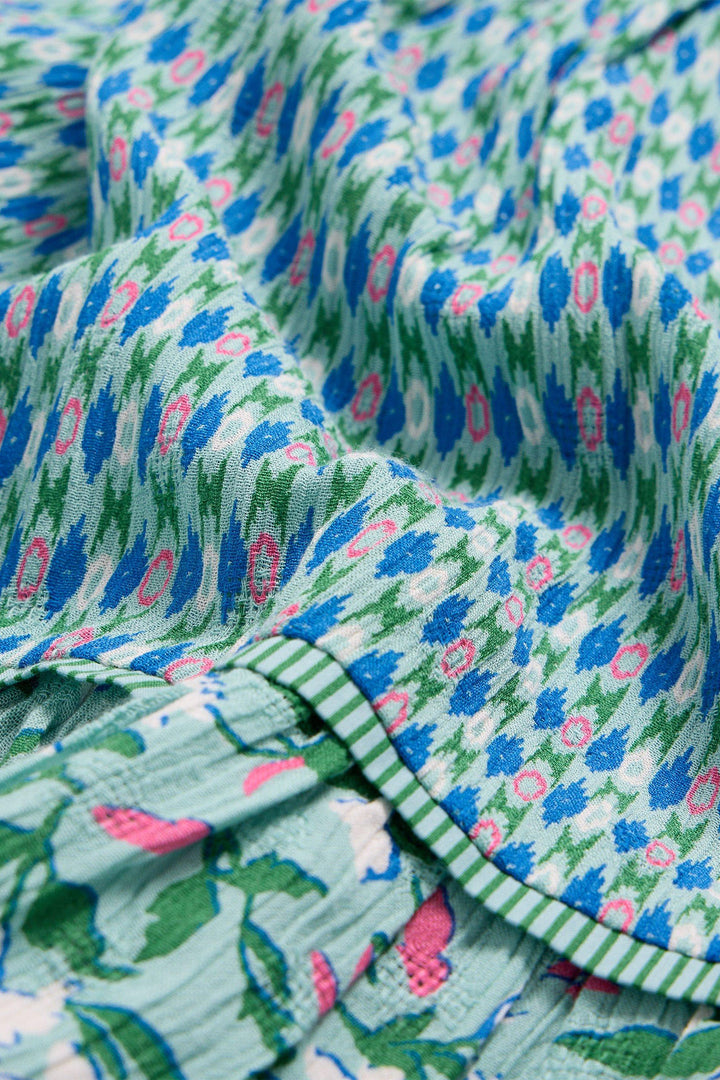 White Stuff 441004 Mabel Teal Green Mixed Print Skirt - Shirley Allum Boutique
