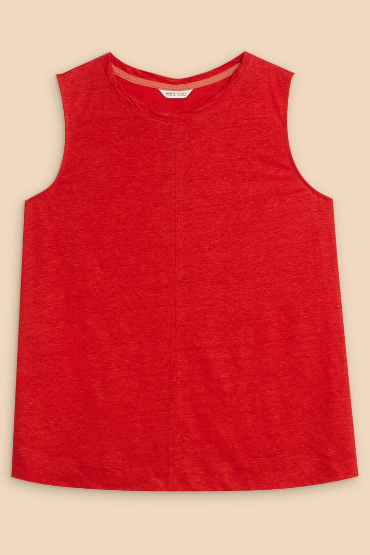 White Stuff 441045 Rylee Bright Red Linen Vest - Shirley Allum Boutique