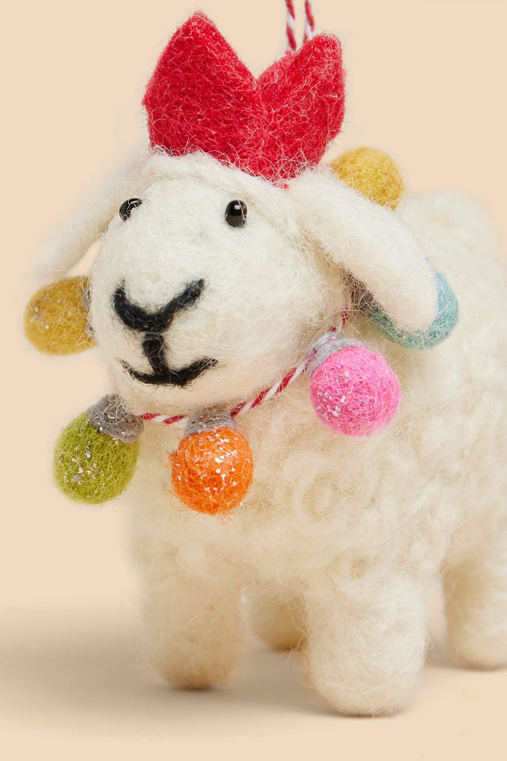 White Stuff 441211 White MLT Fairy Lights Sheep Hanging Decoration - Shirley Allum Boutique