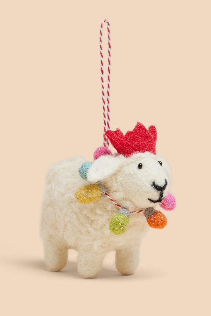 White Stuff 441211 White MLT Fairy Lights Sheep Hanging Decoration - Shirley Allum Boutique