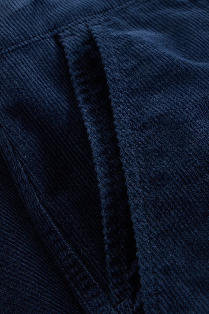 Close-up of a dark blue fabric texture