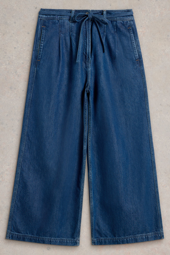 White Stuff 442675 Sasha Mid Denim Blue Wide Leg Jean