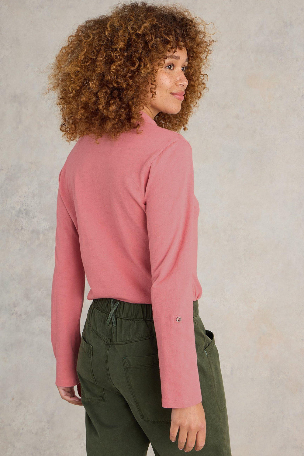 White Stuff Annie Textured Shirt Dusky Pink 441852 - Shirley Allum Boutique