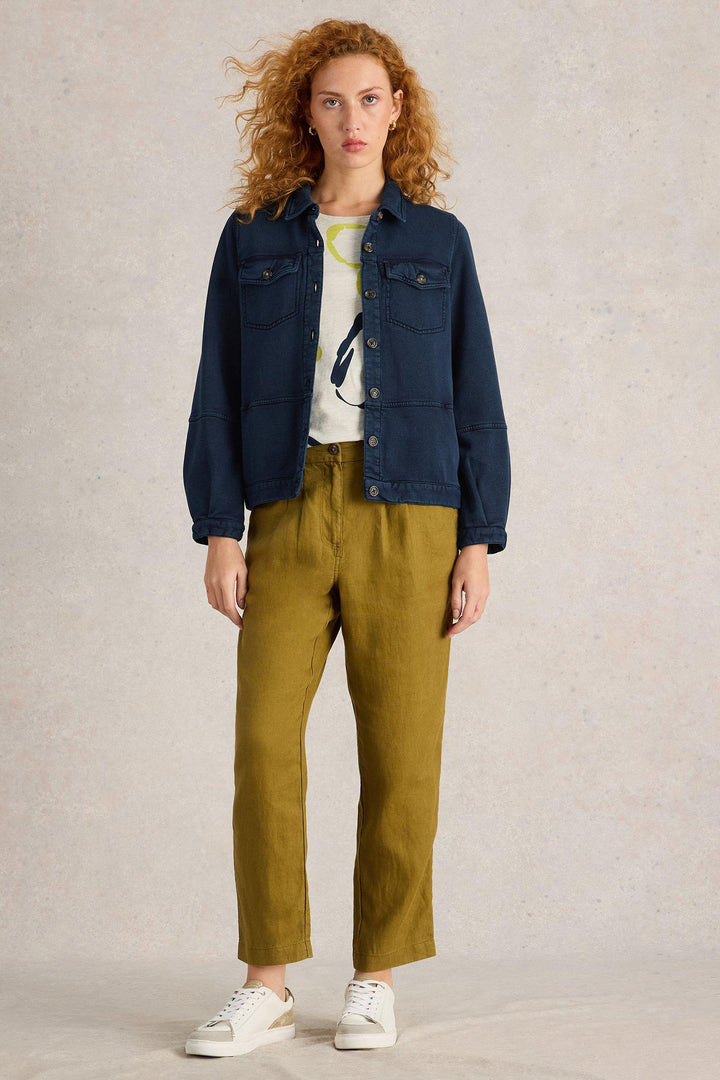 White Stuff Jacket Camille Jersey Mid Denim Blue 442691 - Shirley Allum Boutique