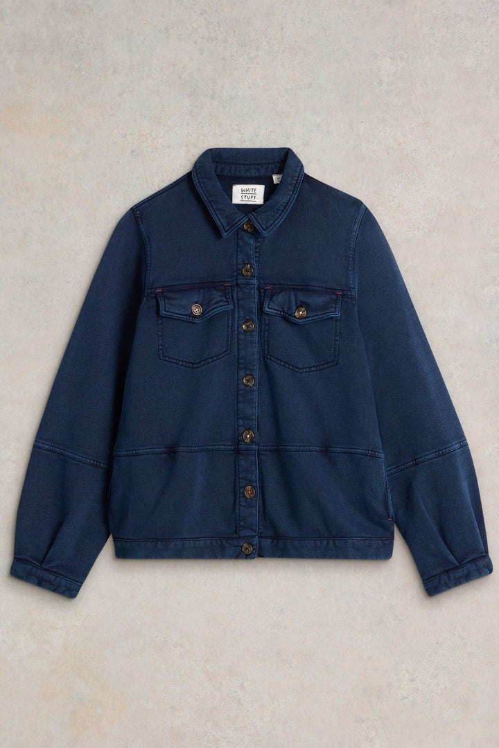 White Stuff Jacket Camille Jersey Mid Denim Blue 442691 - Shirley Allum Boutique