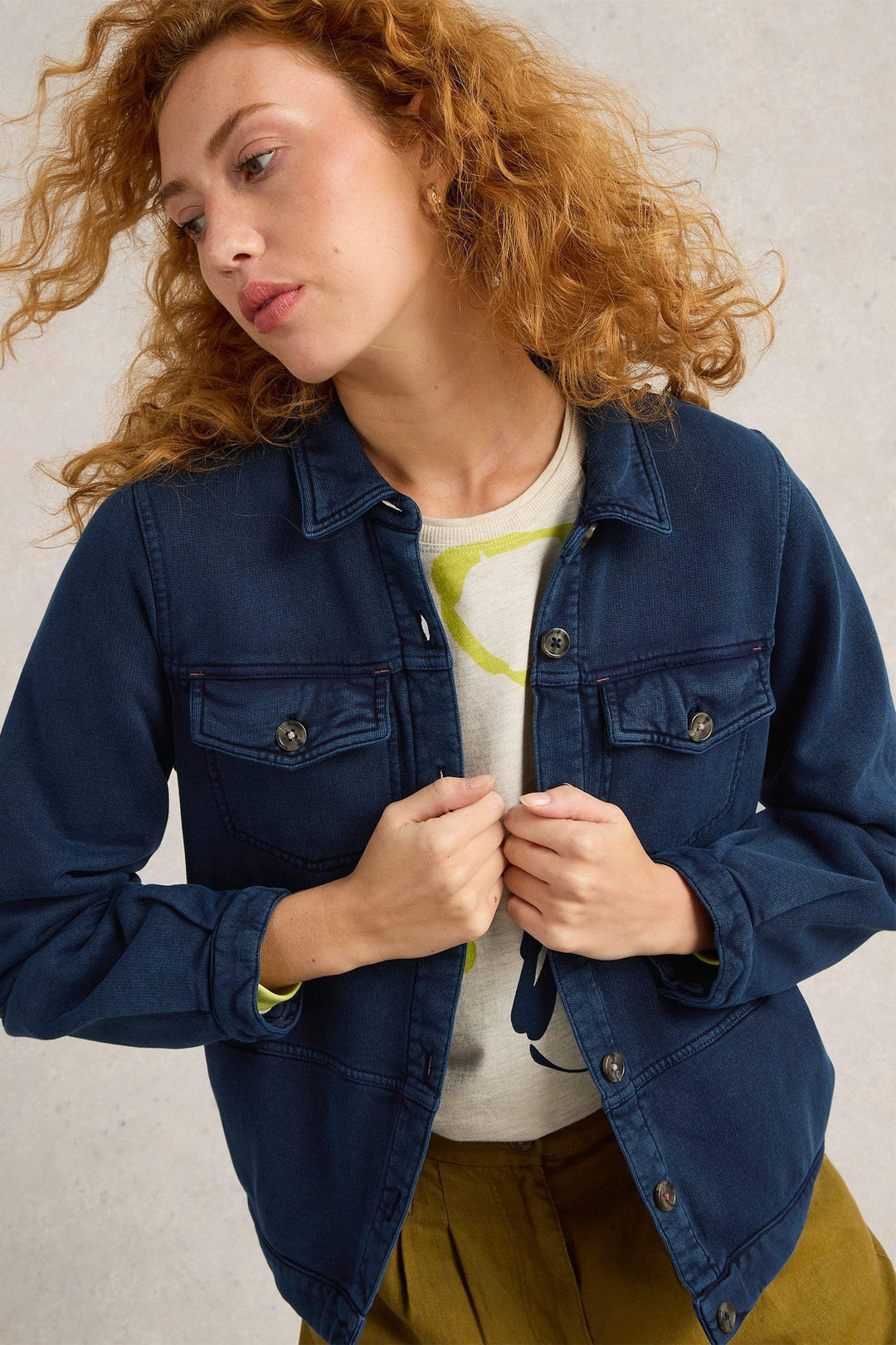 White Stuff Jacket Camille Jersey Mid Denim Blue 442691 - Shirley Allum Boutique