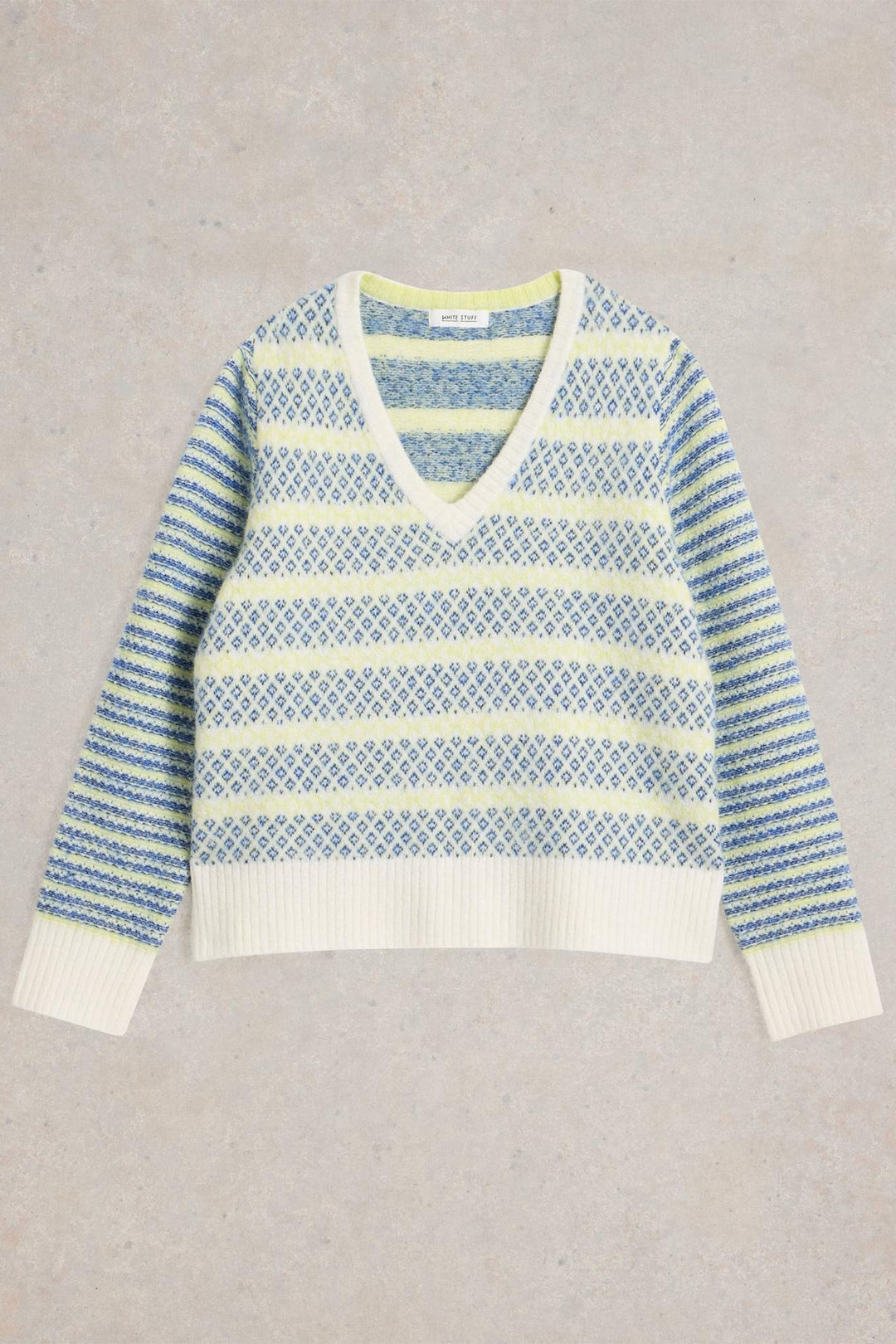 White Stuff Jumper Sammy Stripe Blue Multi 443048 606E99 - Shirley Allum Boutique