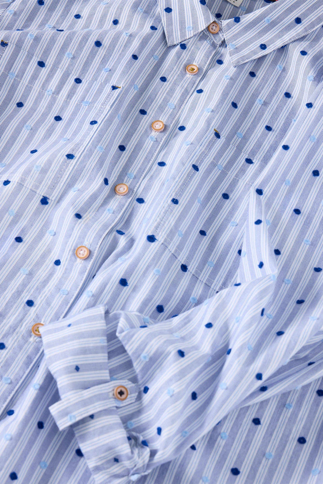 White Stuff Sophie Organic Cotton Shirt Light Blue 439531 - Shirley Allum Boutique