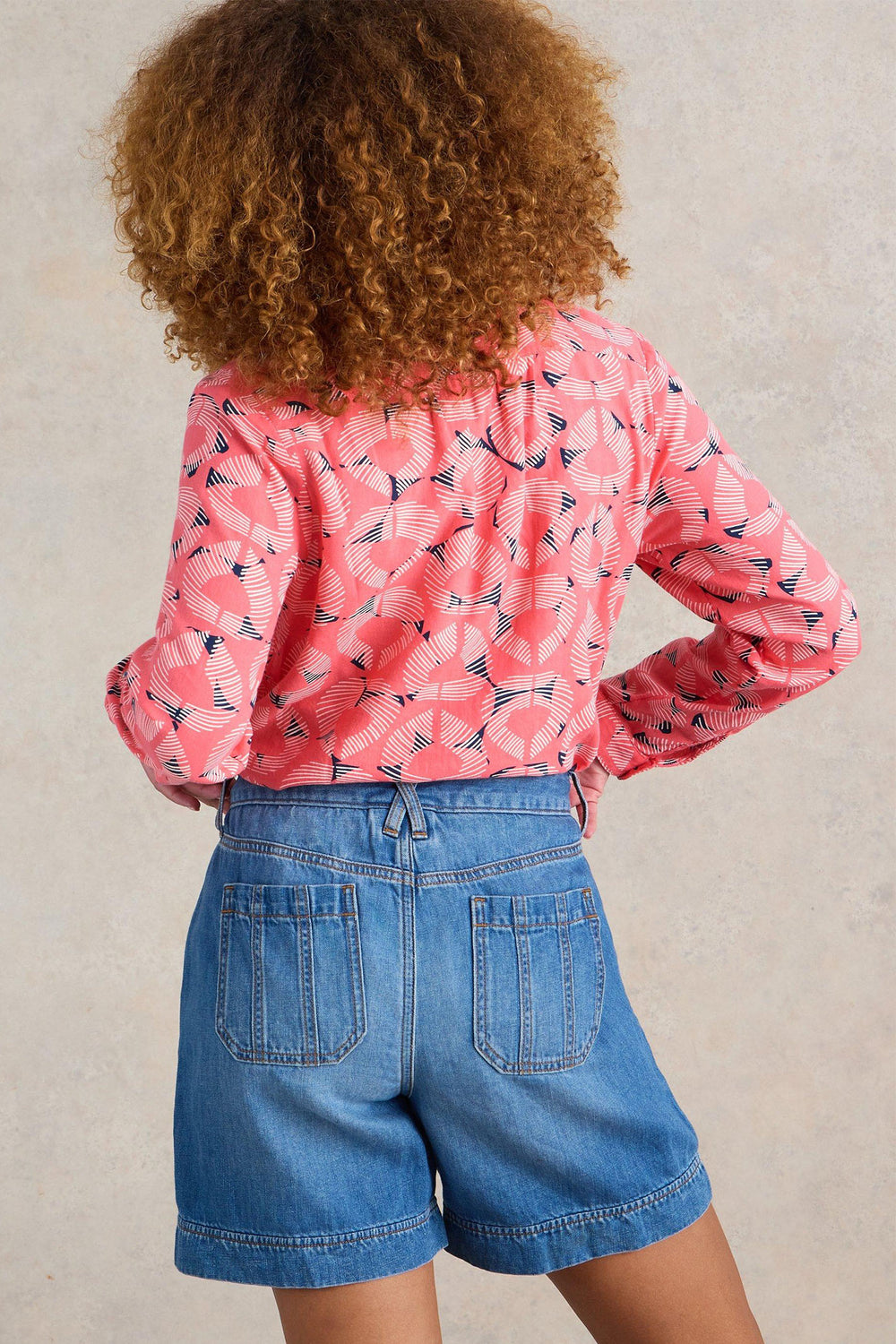 White Stuff Sophie Organic Cotton Shirt Red Print 441454 - Shirley Allum Boutique