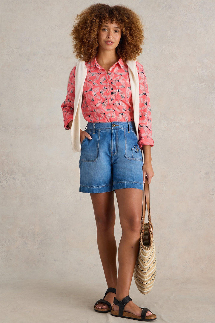 White Stuff Sophie Organic Cotton Shirt Red Print 441454 - Shirley Allum Boutique
