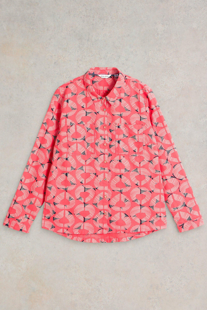White Stuff Sophie Organic Cotton Shirt Red Print 441454 - Shirley Allum Boutique