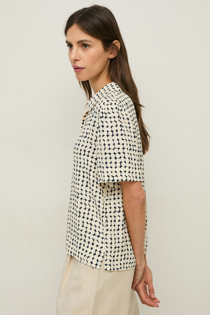 Yerse 44828 Navy Dots Short Sleeve Shirt IPANEMA44