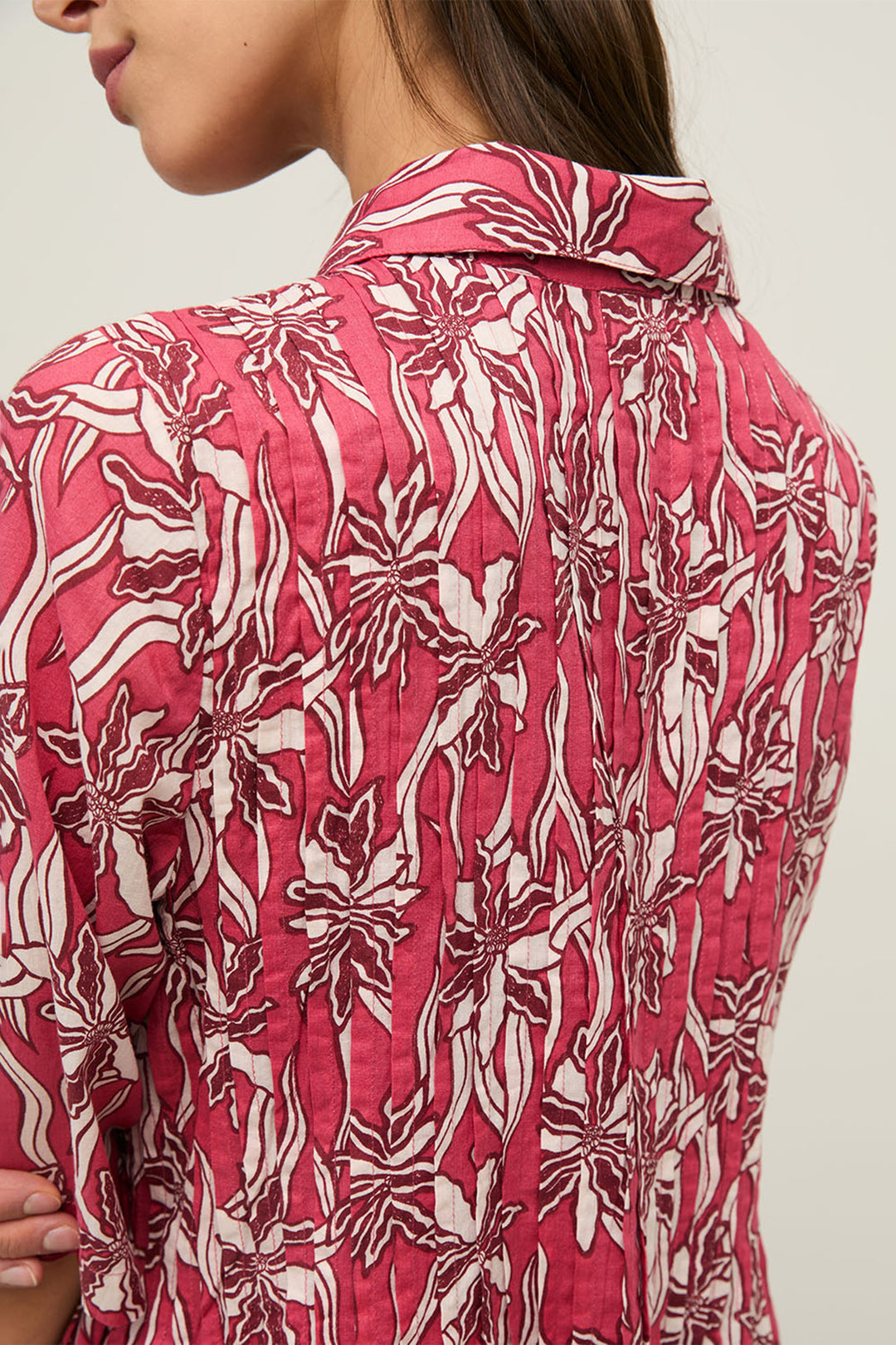 Yerse 44894 Red Flowers Print Cotton Dress NARA