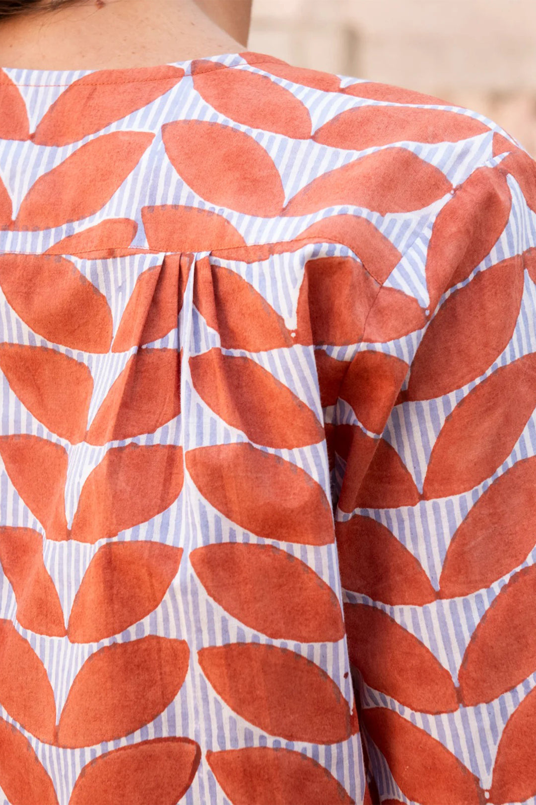 Zen Ethic VR6307 Louisa Orange Estele Cap Sleeve Organic Cotton Dress