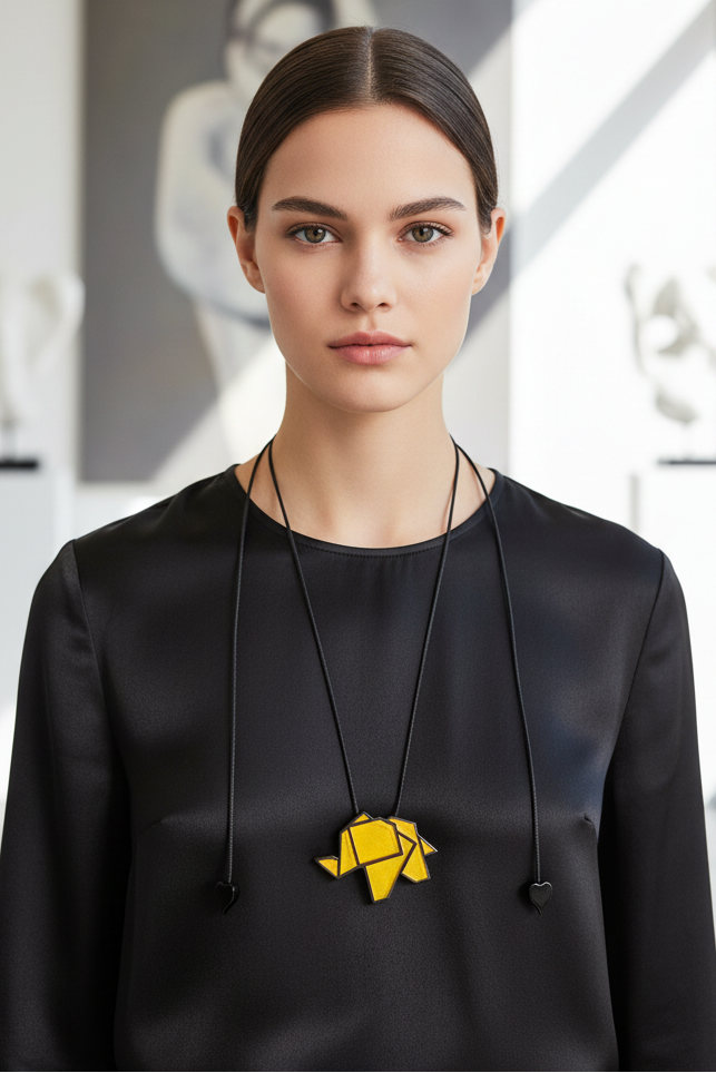 Zsiska Origami Gold Pendant Necklace 9440201G00PQ00