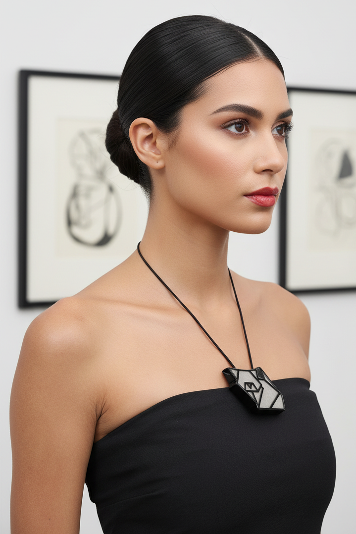 Zsiska Origami Silver Cat Pendant Necklace 9440203S00PQ00