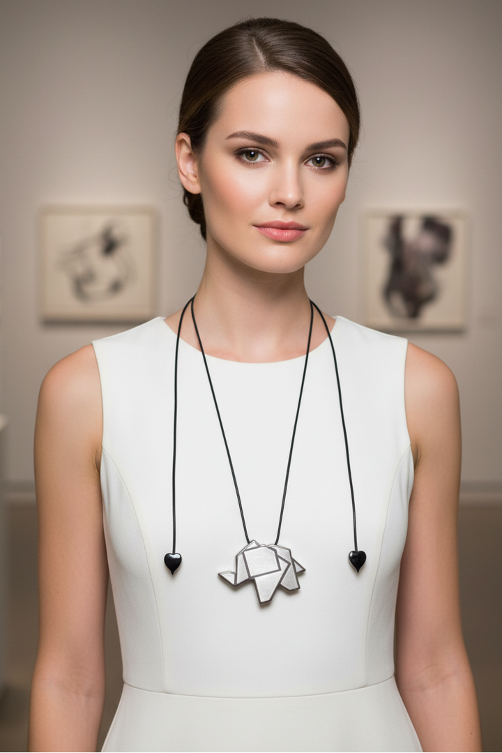 Zsiska Origami Silver Pendant Necklace 9440201S00PQ00