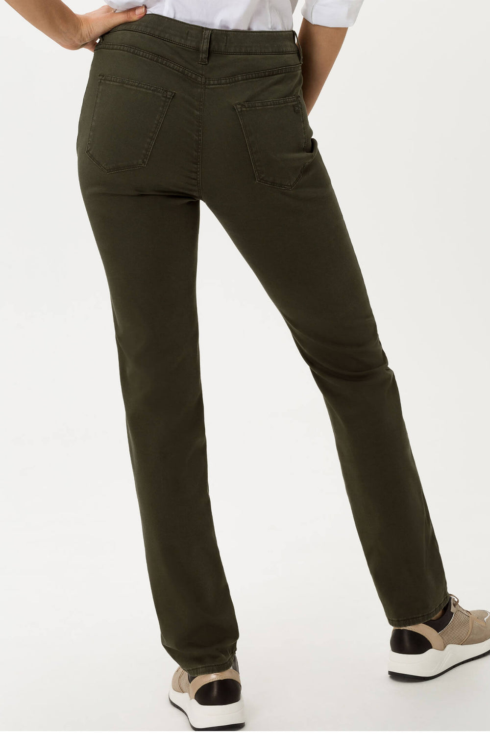 Brax Carola 75-1707/32 Dark Olive Green Straight Leg Jeans - Shirley Allum Boutique