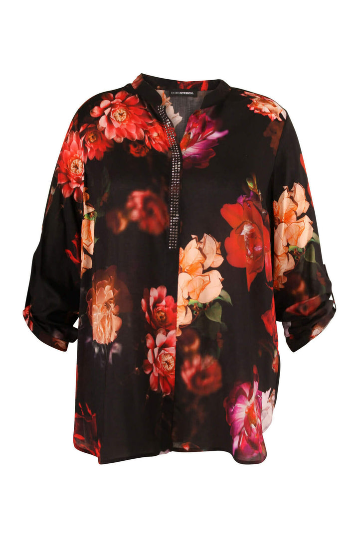 Doris Streich 214340 80 Black Floral Shirt Blouse - Shirley Allum