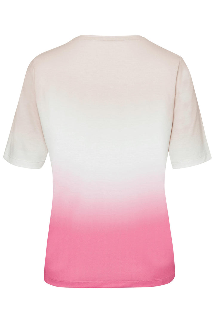 Frank Walder 103450 Pink Flower Print T-Shirt - Shirley Allum Boutique