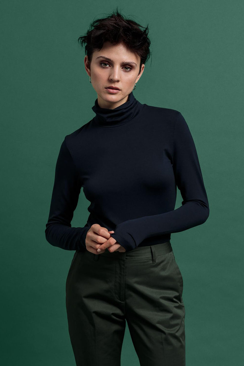 Gant 4202402 D2 Turtleneck Jersey Long Sleeve Top Evening Blue - Shirley Allum#colour_evening-blue
