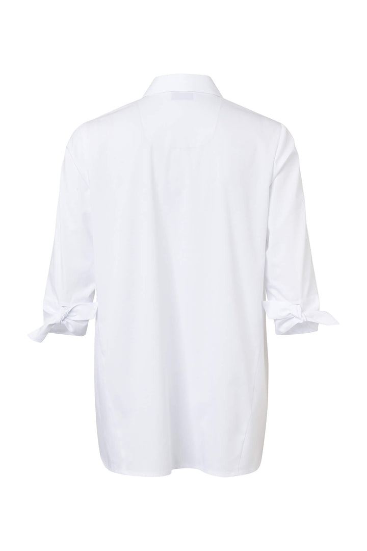 Just White 43635 010 White Blouse With Tie Detail - Shirley Allum