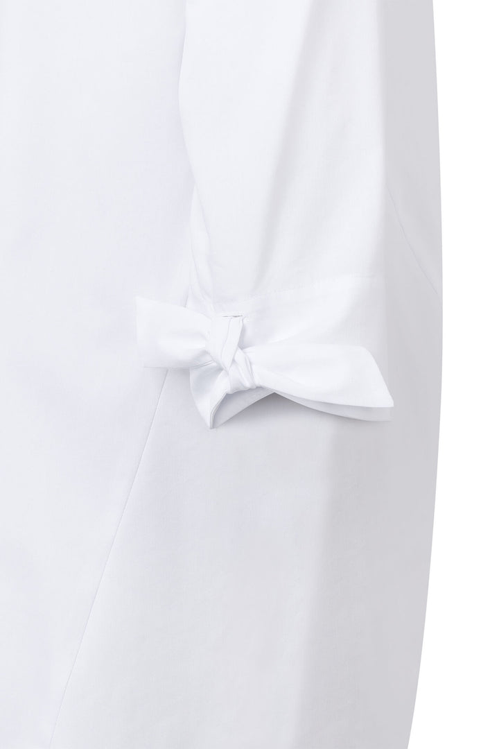 Just White 43635 010 White Blouse With Tie Detail - Shirley Allum