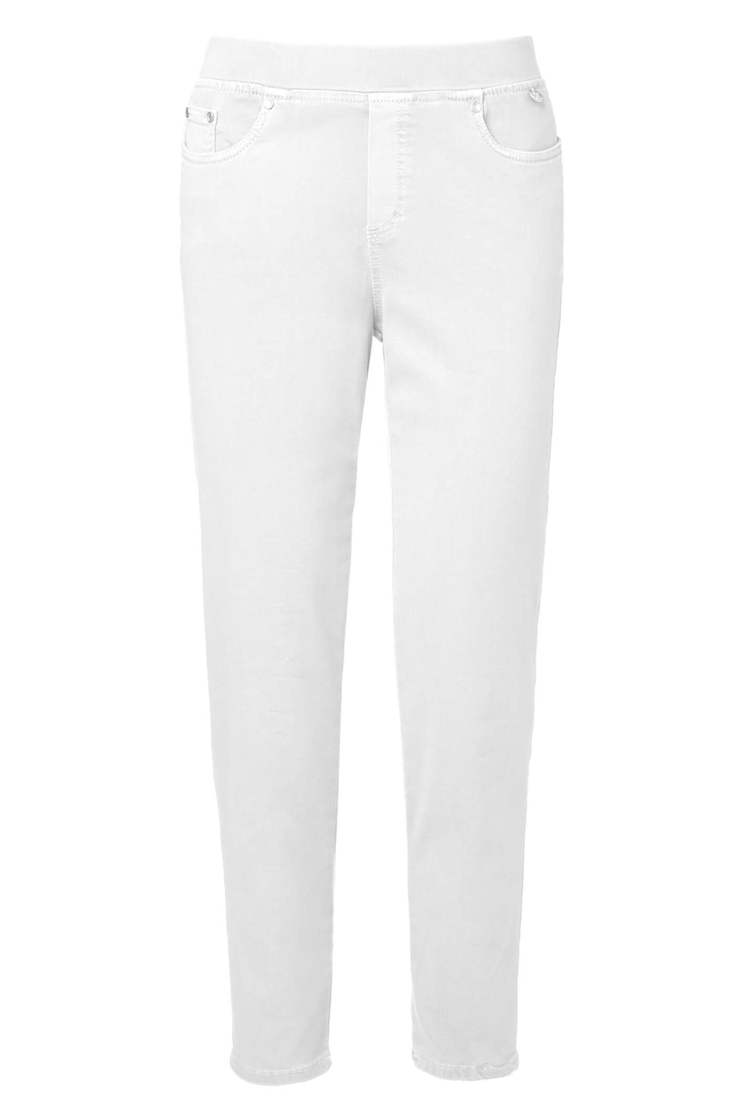 Anna Montana Angelika Rom 1106 White 3 Jump In Pull On Jeans - Shirley Allum Boutique