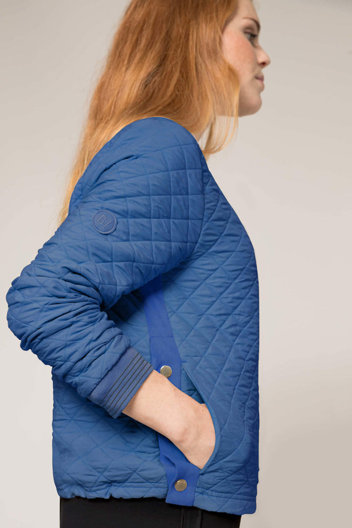 Bianca 84001 Abby Blue Star Short Padded Zip Front Jacket - Shirley Allum Boutique
