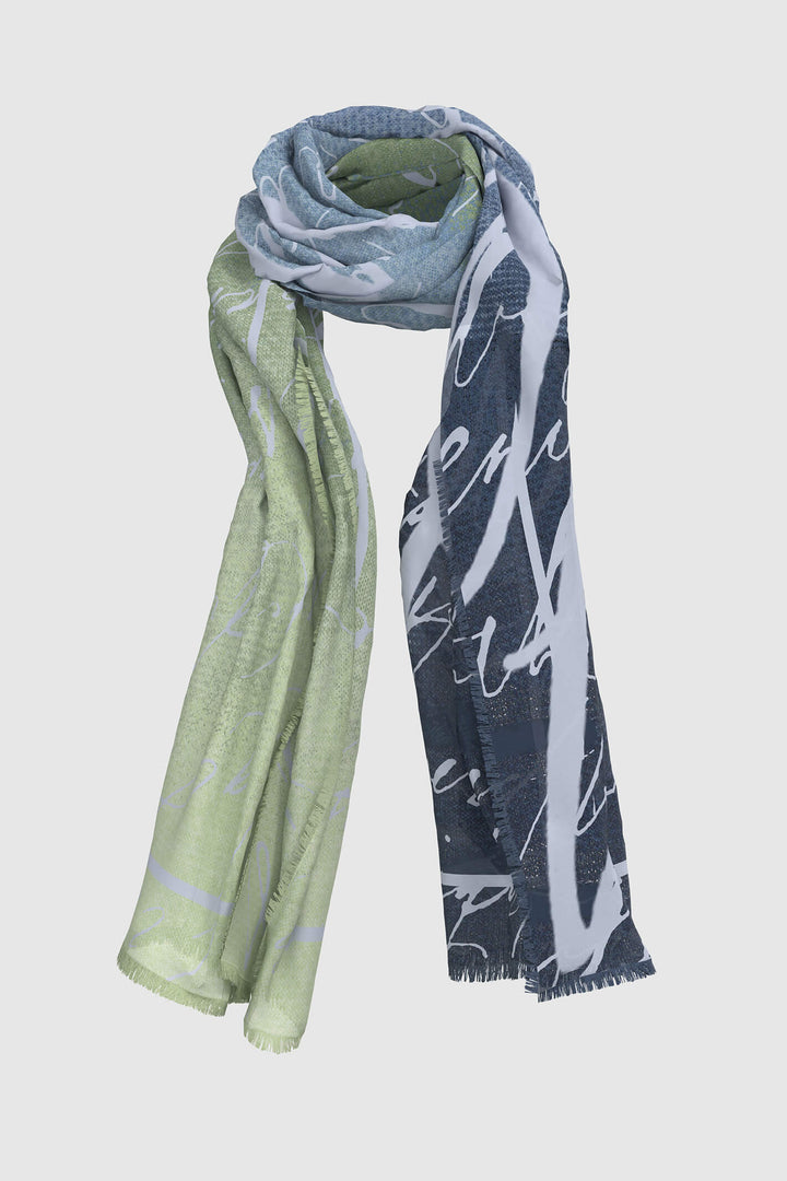 Bianca 87217 Kapa Blue Green Print Scarf - Shirley Allum Boutique