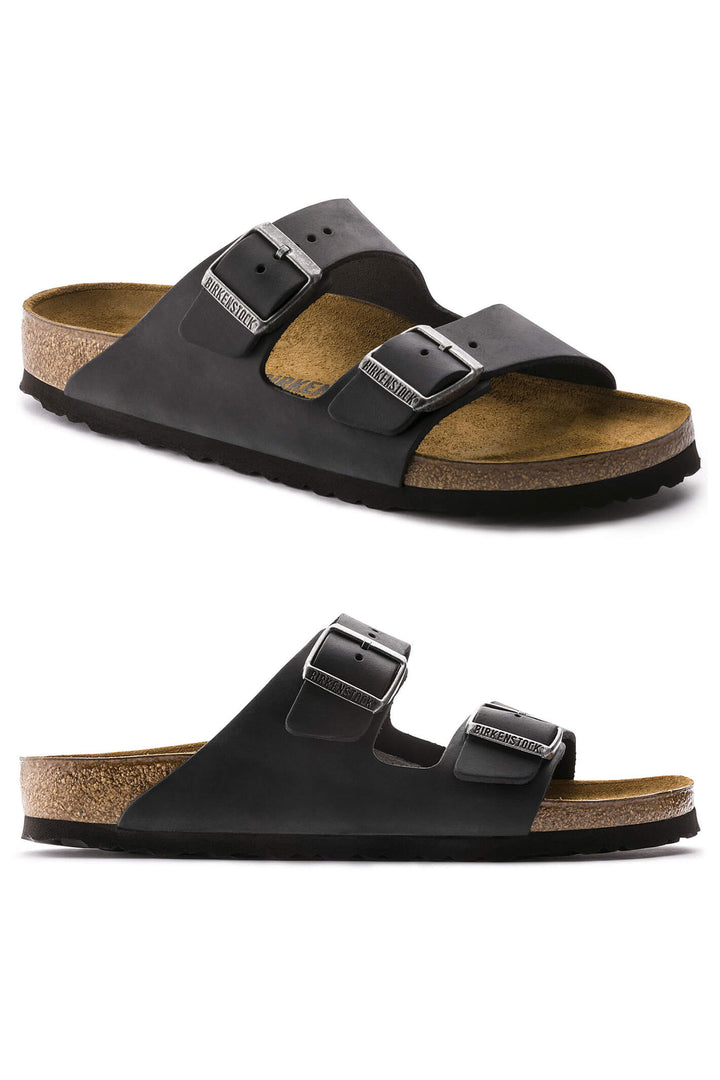 Birkenstock Arizona 0552113 Black Oiled Leather Narrow Fit Sandal - Shirley Allum