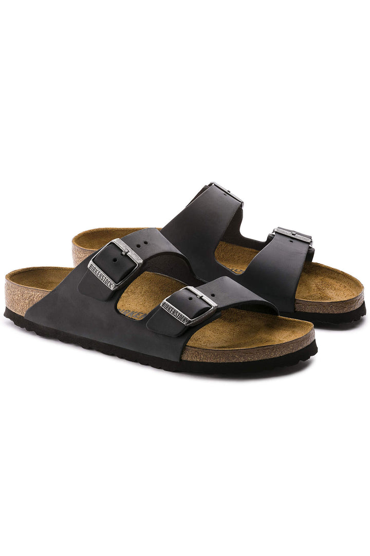 Birkenstock Arizona 0552113 Black Oiled Leather Narrow Fit Sandal - Shirley Allum