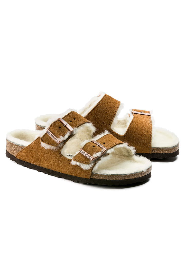 Birkenstock Arizona 1001128 Shearling Mink Regular Fit Slipper - Shirley Allum Boutique