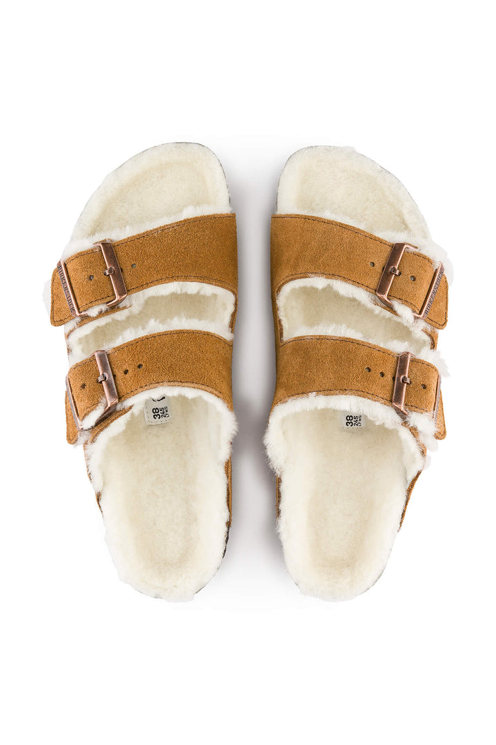 Birkenstock Arizona 1001128 Shearling Mink Regular Fit Slipper - Shirley Allum Boutique