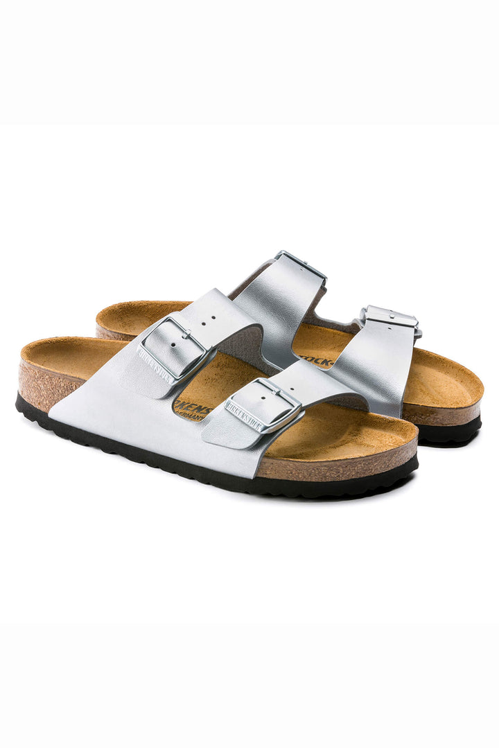 Birkenstock Arizona 1012283 Silver Narrow Fit Sandal - Shirley Allum Boutique