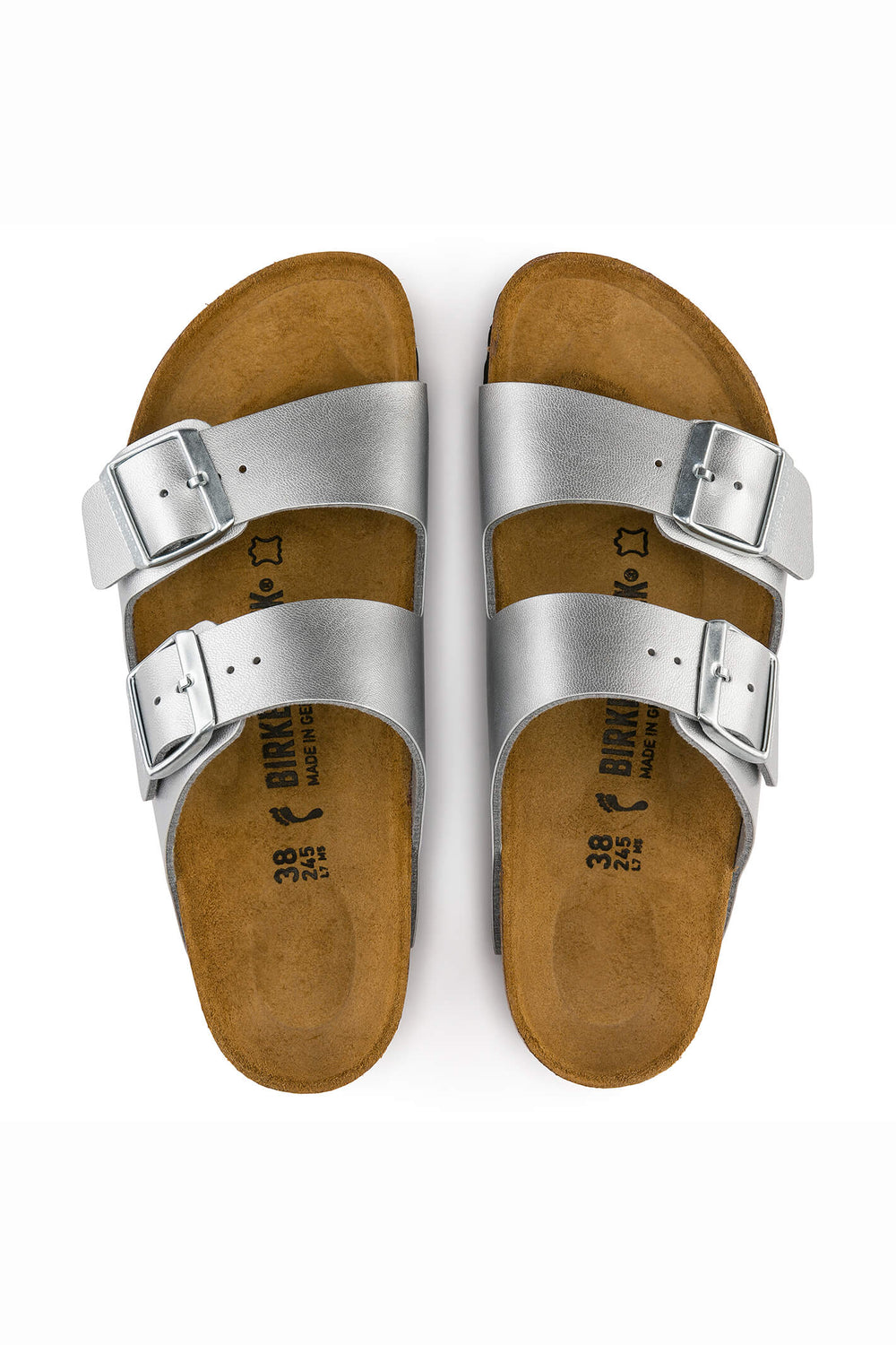 Birkenstock Arizona 1012283 Silver Narrow Fit Sandal - Shirley Allum Boutique