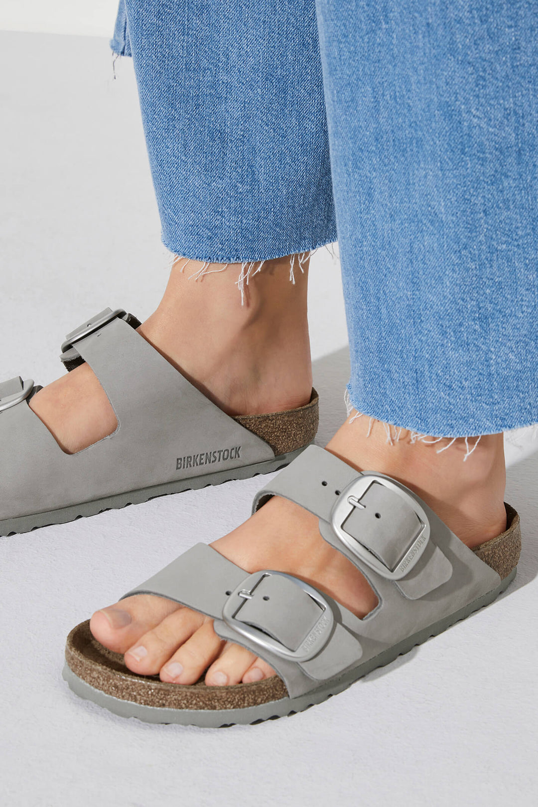 Birkenstock Arizona 1022154 Nubuck Dove Grey Sandal - Shirley Allum Boutique