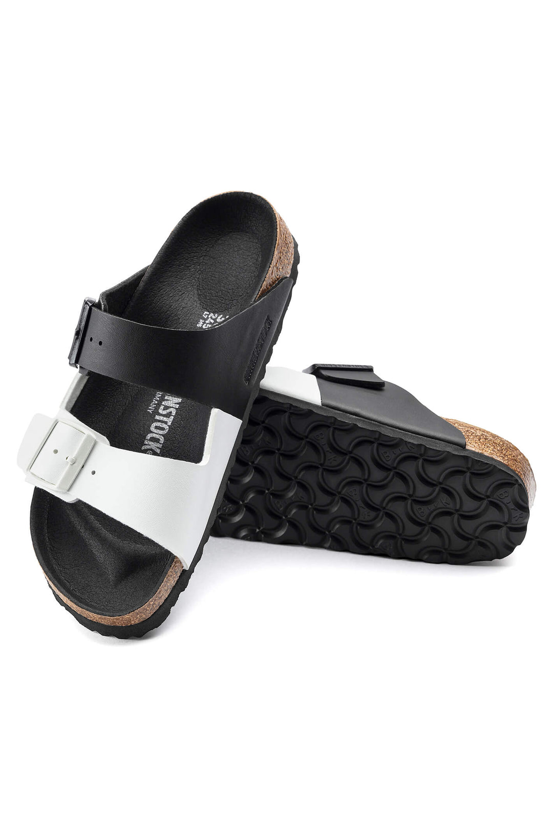 Birkenstock Arizona Split 1019712 Black White Narrow Fit Sandal - Shirley Allum Boutique