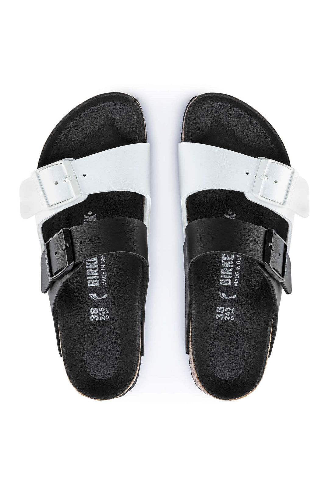 Birkenstock Arizona Split 1019712 Black White Narrow Fit Sandal - Shirley Allum Boutique