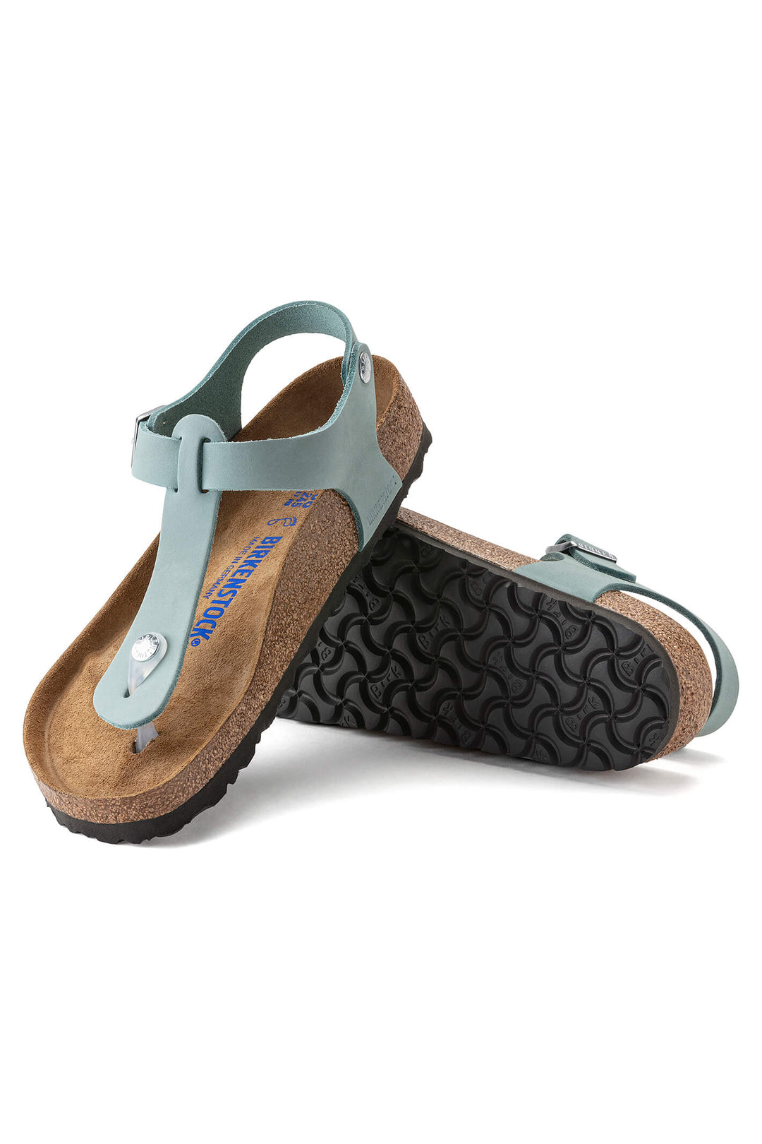 Birkenstock Kairo 1021614 Faded Aqua Nubuck Leather Sandal - Shirley Allum Boutique