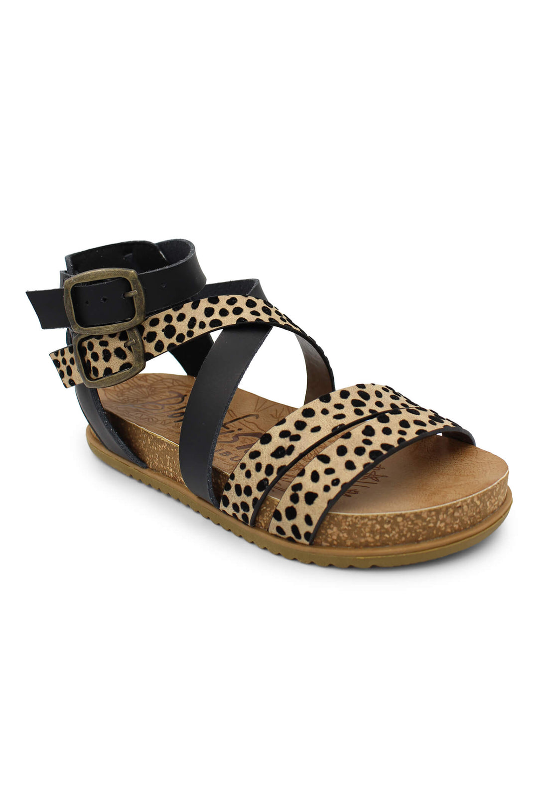 Blowfish BF9000 Fandie Sand Pixie LeopardBlack Sandal - Shirley Allum Boutique